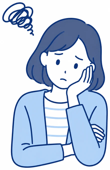 子どもへの声かけに悩む母親のイラスト