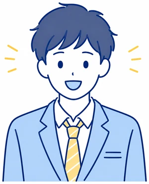 笑顔の男子生徒のイラスト